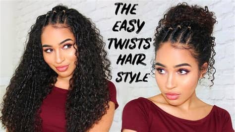 Popular hairstyles, short hairstyles tagged with: EASY 90/00s TWISTS HAIRSTYLE FOR CURLY HAIR - Lana Summer ...