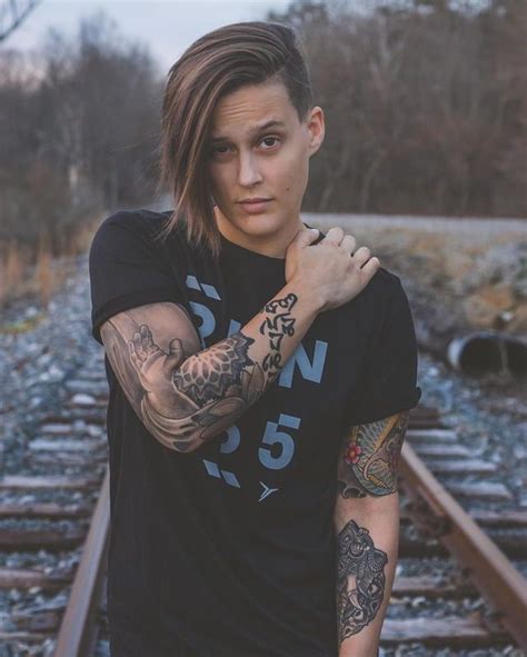 These Tattoos Tho Androgynous Girls Androgynous Hair Short Hair Styles