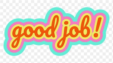 Orange Good Job Word Design Element Premium Image By
