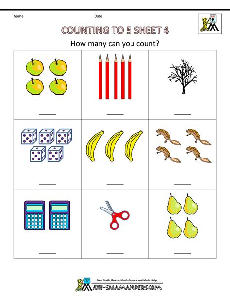 Numbers Math Activities Worksheets For Preschoolers