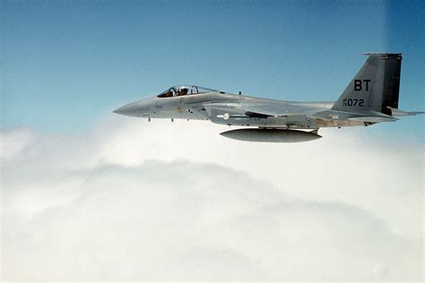 An Air To Air Side View Of An F 15 Eagle Aircraft From The 36th