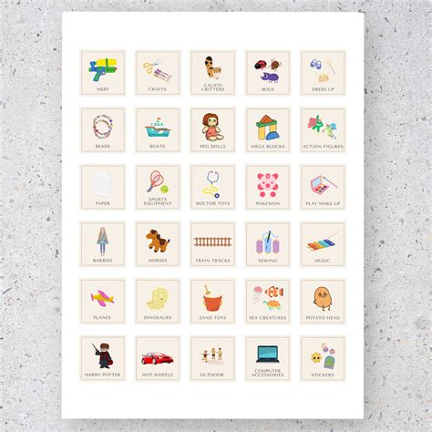 Toy Bin Labels Canva Editable Templates Printable Stickers Storage Box