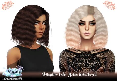 Shimydim Anto`s Helen Hair Retextured Sims 4 Hairs