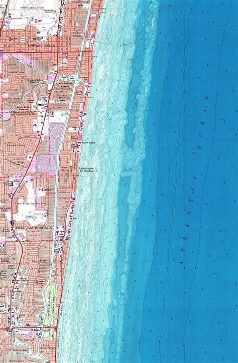 Vintage Map Of Pompano Beach Florida 1962 By Bravuramedia Redbubble