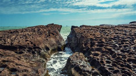 Rocky Seashore And Storm Waves Stock Image Image Of Foam Nature