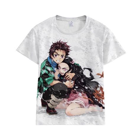 Kimetsu No Yaiba T Shirt Tanjiro And Nezuko Scared Official Merchandise