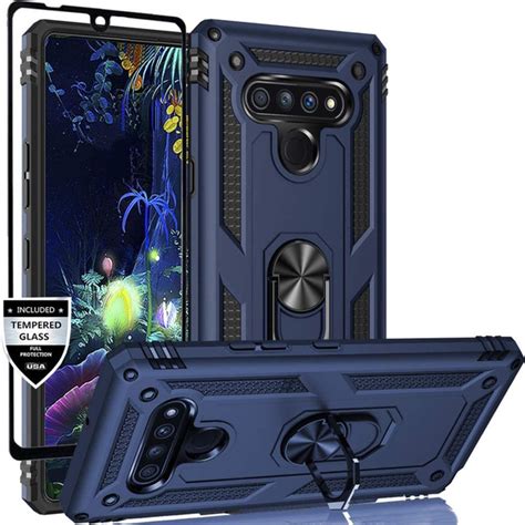 Lg Stylo 6 Case With Tempered Glass Screen Protector Military Grade