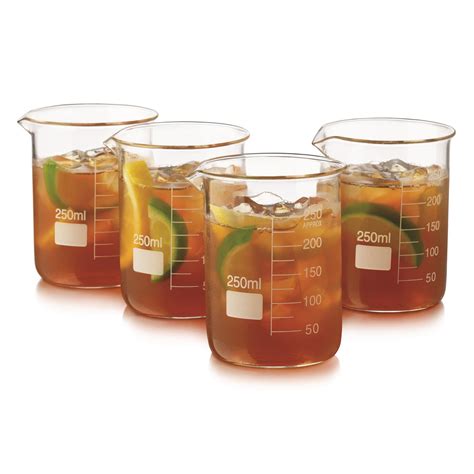 Mainly beakers are often found useful as the reaction container or to hold the liquid or solid samples. 8 oz. Drinking Glass | Cocktail set, Glass set, Beaker