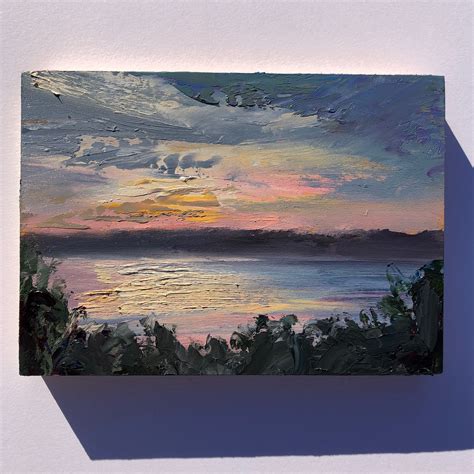 Original 5 X 7 Oil Painting On Cradled Wood Panel Etsy Sunrise Art