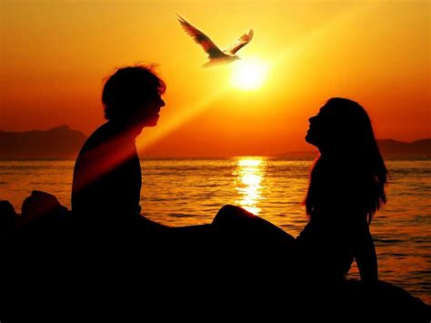Romantic Sunset Love Couples Hd Desktop Wallpaper Widescreen High