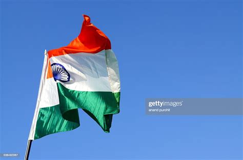 Indian National Flag Three Colour Gujarat India High Res Stock Photo