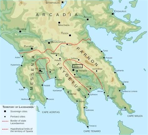 Sparta - Topographical Map | History war, Historical events, Sparta