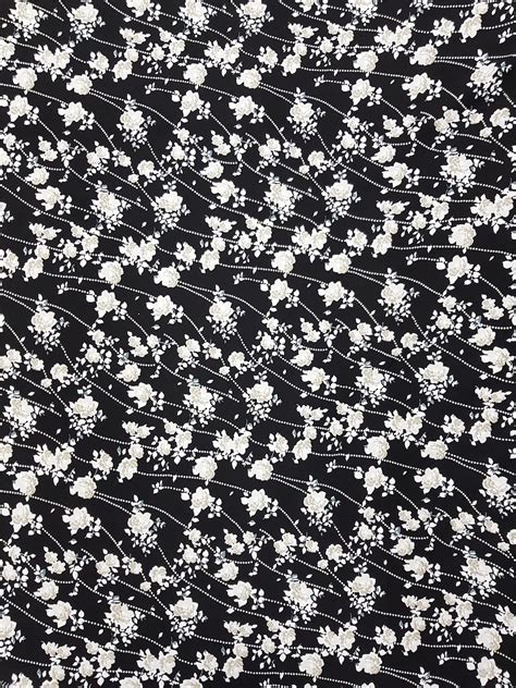 Printed Knit Dotty Blooms Black Dk Fabrics