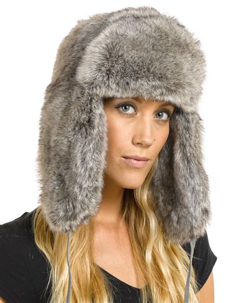 The Sochi Faux Fur Ladies Russian Hat In Grey