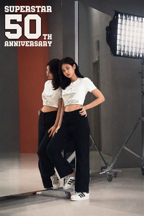 #blackpink 5th anniversary 4+1 project, they posted. ENDORSEMENT Jennie for Adidas Superstar 50th Anniversary ...
