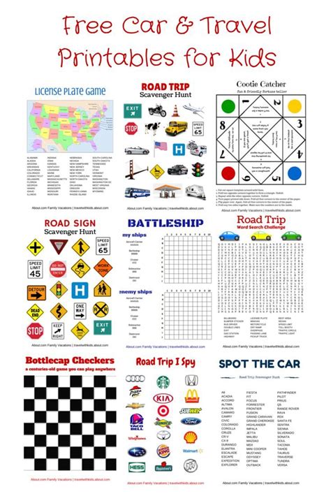 Free Printable Road Trip Games 40 Free Road Trip Games Activities For