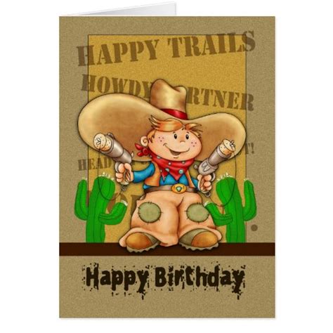 Cowboy Birthday Card Rootin Tootin Birthday Zazzle