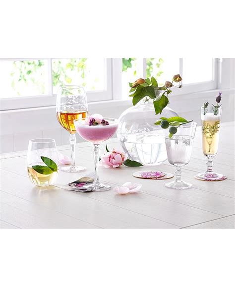 Hotel Collection Etched Floral Coupe Glasses Set Of 4 Created For Macy S And Reviews Glassware