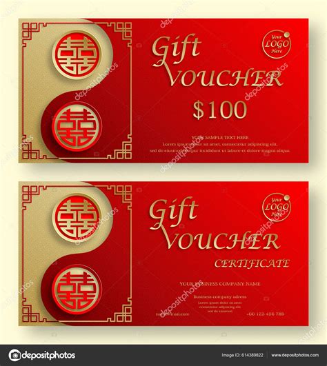 T Voucher Certificate Coupon Template Advertising Gold Luxury