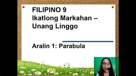Filipino 9 Parabula Quarter 3 Youtube