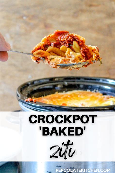 Ridiculously Easy Crockpot Baked Ziti Only 5 Ingredients