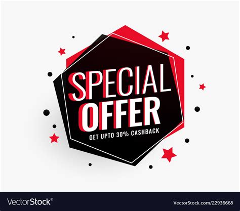 Special Offer Sale Banner In Hexagonal Shape Vector Image