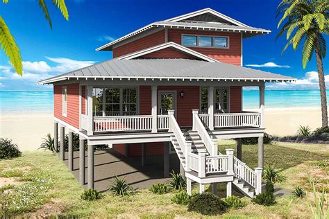 Narrow Lot Beach House Plans On Pilings Small 3 Storey House With