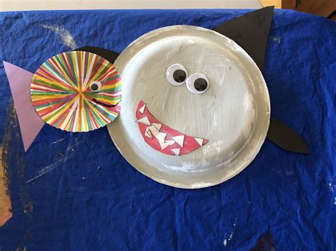 Shark And Fish Craft Using Paper Plate And Muffin Liner Toddler Craft