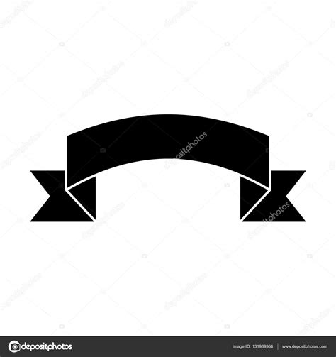 Silhouette Black Ribbon Banner Icon Stock Vector Image By ©jemastock