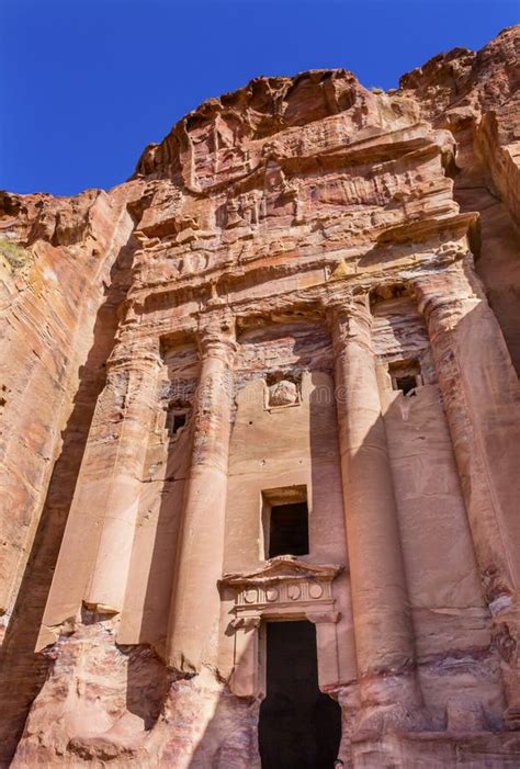 Royal Tomb In The Lost Rock City Of Petra Jordan Stock Photo Image