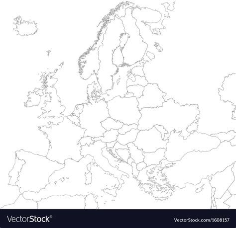 Outline Europe Map Royalty Free Vector Image Vectorstock