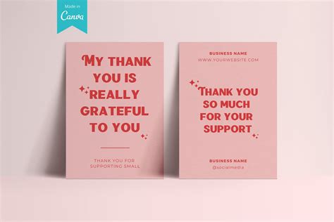 Editable Business Thank You Card Printable Thanks For Your Etsy