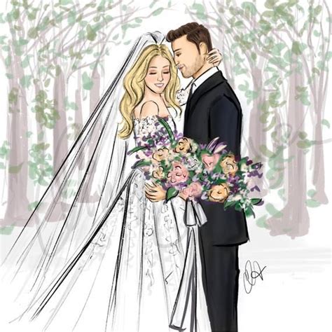 Wedding Sketch Custom Wedding Illustration Wedding Invitation Etsy