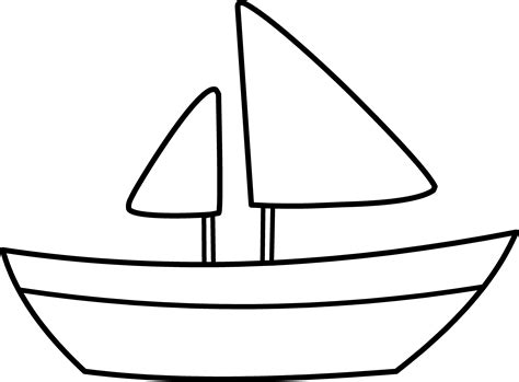 Sailboat Black And White Boat Sail Sideways Clip Art Cliparts And