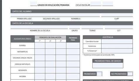 Boleta De Calificaciones 2022 Editable Printable Calendar Imagesee