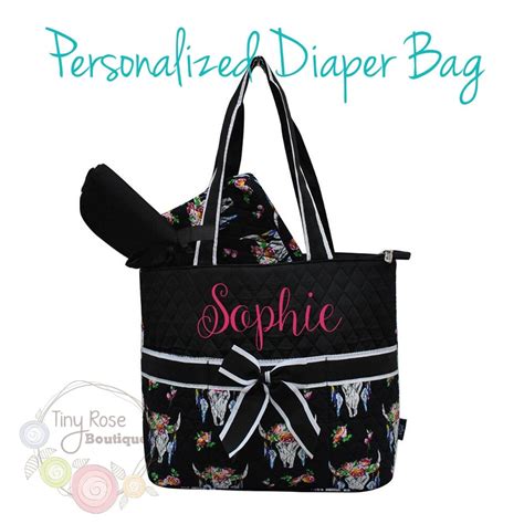 Personalized Diaper Bag Monogrammed Baby Tote Changing Pad Etsy