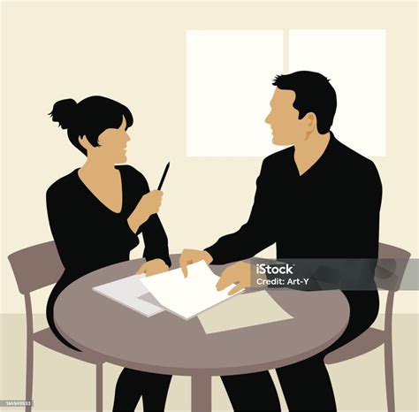 Meeting Stock Illustration Download Image Now Two People Discussion Meeting Istock