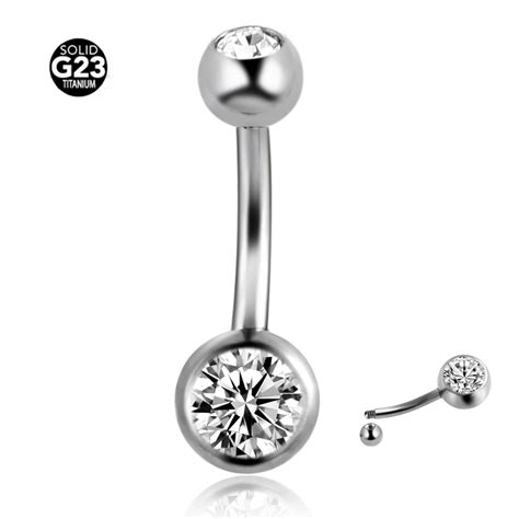10pcslot G23 Titanium Navel Piercing Sexy Belly Button Rings Gem Navel Bars Piercing Belly