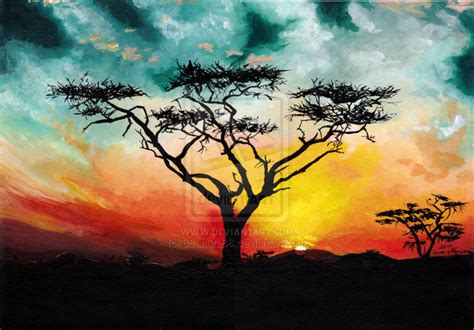 African Sunset Paintings African Sunset By 88laura88 On Deviantart