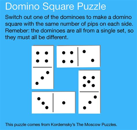 1001 Math Problems Domino Square Puzzle