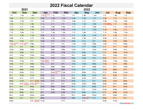 Fiscal Month Calendar 2022 Template Nofiscal22y24