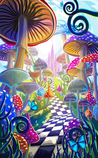Alice In Wonderland Mushroom Stock Photos Pictures And Royalty Free