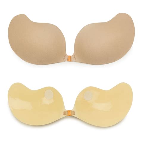 Womens Self Adhesive Invisible Bra Push Up Sticky Strapless Backless Silicone Self Adhesive