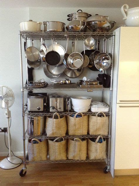 At your doorstep faster than ever. Hang pots and pans from bakers rack | Small kitchen ...