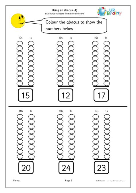 Find and color number 5 flowers. Using an abacus (4) - Reading and Writing Numbers Maths ...