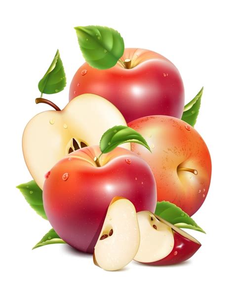 Fresh Apples Design Vectors Set 02 Free Download