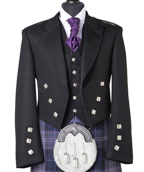 Prince Charlie Jacket With Five Button Vest Scottish Kilt Collection