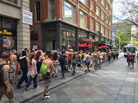 Go Topless Day Women Men Protest For Equality