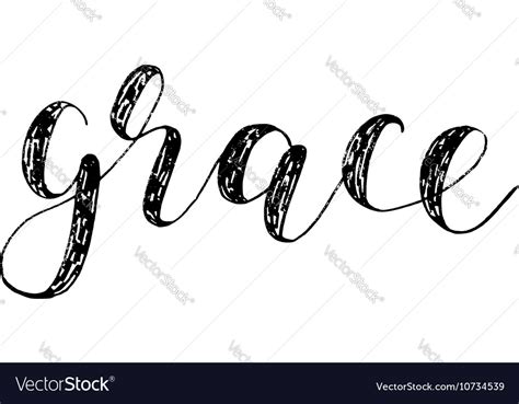 Grace Brush Lettering Royalty Free Vector Image