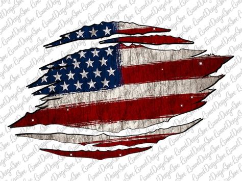 Usa Flag Ripped Png File Ripped Design Usa Flag Sublimation Etsy